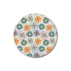 Flower Rainbow Fan Sunflower Circle Sexy Rubber Coaster (round) 