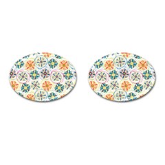 Flower Rainbow Fan Sunflower Circle Sexy Cufflinks (oval)