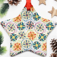 Flower Rainbow Fan Sunflower Circle Sexy Star Ornament (two Sides)