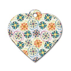 Flower Rainbow Fan Sunflower Circle Sexy Dog Tag Heart (one Side)