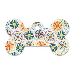 Flower Rainbow Fan Sunflower Circle Sexy Dog Tag Bone (one Side) by Mariart