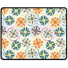 Flower Rainbow Fan Sunflower Circle Sexy Fleece Blanket (medium) 