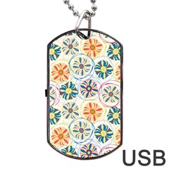 Flower Rainbow Fan Sunflower Circle Sexy Dog Tag Usb Flash (two Sides)