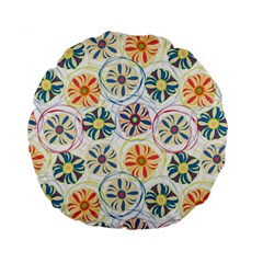 Flower Rainbow Fan Sunflower Circle Sexy Standard 15  Premium Round Cushions