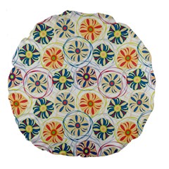 Flower Rainbow Fan Sunflower Circle Sexy Large 18  Premium Flano Round Cushions