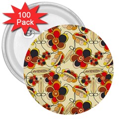 Flower Seed Rainbow Rose 3  Buttons (100 Pack)  by Mariart