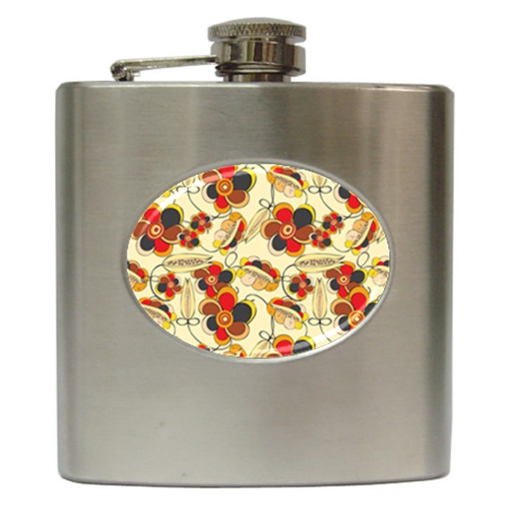 Flower Seed Rainbow Rose Hip Flask (6 oz)