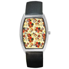 Flower Seed Rainbow Rose Barrel Style Metal Watch