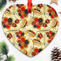 Flower Seed Rainbow Rose Heart Ornament (two Sides)