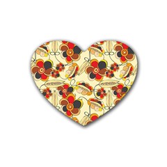 Flower Seed Rainbow Rose Heart Coaster (4 Pack)  by Mariart