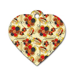 Flower Seed Rainbow Rose Dog Tag Heart (one Side)