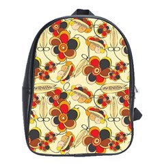 Flower Seed Rainbow Rose School Bag (large) by Mariart