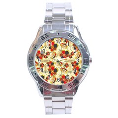 Flower Seed Rainbow Rose Stainless Steel Analogue Watch