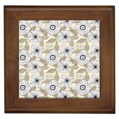 Flower Rose Sunflower Gray Star Framed Tiles