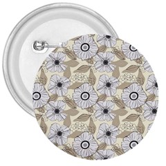 Flower Rose Sunflower Gray Star 3  Buttons by Mariart