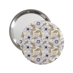 Flower Rose Sunflower Gray Star 2 25  Handbag Mirrors by Mariart