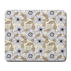 Flower Rose Sunflower Gray Star Large Mousepads by Mariart