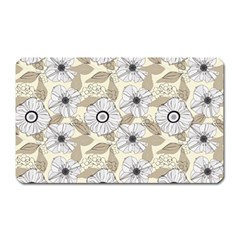 Flower Rose Sunflower Gray Star Magnet (rectangular) by Mariart