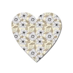 Flower Rose Sunflower Gray Star Heart Magnet by Mariart