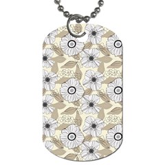 Flower Rose Sunflower Gray Star Dog Tag (two Sides) by Mariart