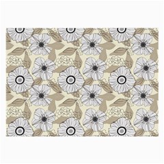 Flower Rose Sunflower Gray Star Large Glasses Cloth (2-side) by Mariart