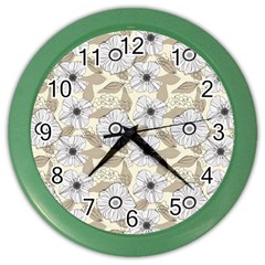 Flower Rose Sunflower Gray Star Color Wall Clocks