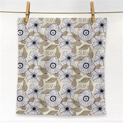 Flower Rose Sunflower Gray Star Face Towel