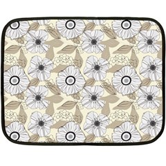 Flower Rose Sunflower Gray Star Fleece Blanket (mini) by Mariart