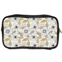 Flower Rose Sunflower Gray Star Toiletries Bags by Mariart