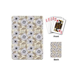 Flower Rose Sunflower Gray Star Playing Cards (mini)  by Mariart