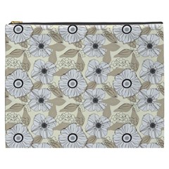 Flower Rose Sunflower Gray Star Cosmetic Bag (xxxl)  by Mariart