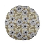 Flower Rose Sunflower Gray Star Standard 15  Premium Round Cushions Back