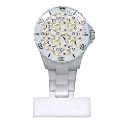 Flower Rose Sunflower Gray Star Plastic Nurses Watch by Mariart