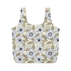 Flower Rose Sunflower Gray Star Full Print Recycle Bags (m) 