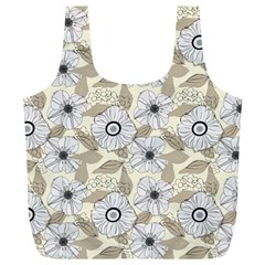 Flower Rose Sunflower Gray Star Full Print Recycle Bags (l)  by Mariart