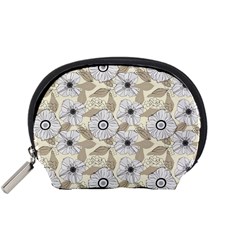 Flower Rose Sunflower Gray Star Accessory Pouches (small)  by Mariart