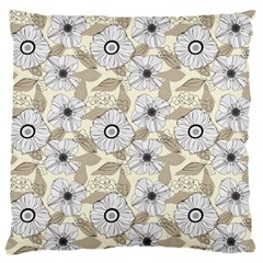 Flower Rose Sunflower Gray Star Standard Flano Cushion Case (two Sides) by Mariart