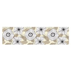 Flower Rose Sunflower Gray Star Satin Scarf (oblong) by Mariart