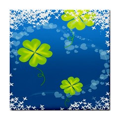 Flower Shamrock Green Blue Sexy Tile Coasters by Mariart