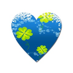 Flower Shamrock Green Blue Sexy Heart Magnet