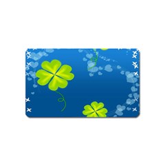 Flower Shamrock Green Blue Sexy Magnet (name Card) by Mariart