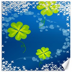 Flower Shamrock Green Blue Sexy Canvas 12  X 12   by Mariart