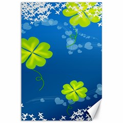 Flower Shamrock Green Blue Sexy Canvas 12  X 18   by Mariart