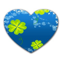 Flower Shamrock Green Blue Sexy Heart Mousepads by Mariart