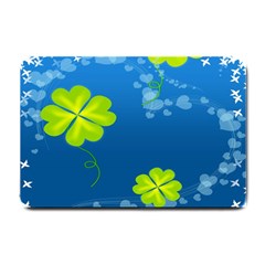 Flower Shamrock Green Blue Sexy Small Doormat  by Mariart