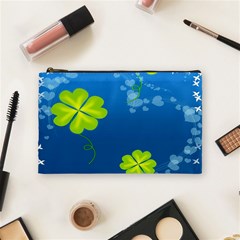 Flower Shamrock Green Blue Sexy Cosmetic Bag (medium)  by Mariart