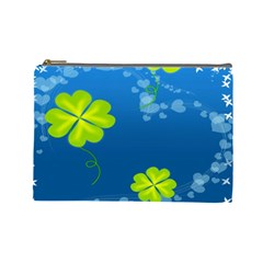 Flower Shamrock Green Blue Sexy Cosmetic Bag (large)  by Mariart