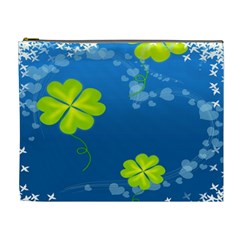 Flower Shamrock Green Blue Sexy Cosmetic Bag (xl) by Mariart