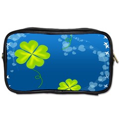 Flower Shamrock Green Blue Sexy Toiletries Bags by Mariart