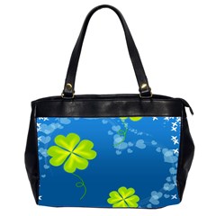 Flower Shamrock Green Blue Sexy Office Handbags (2 Sides) 